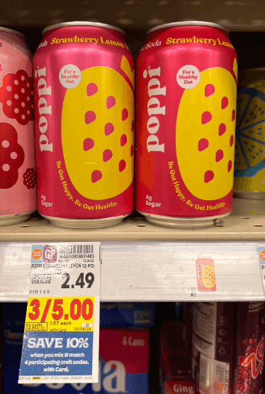poppi prebiotic soda kroger shelf image