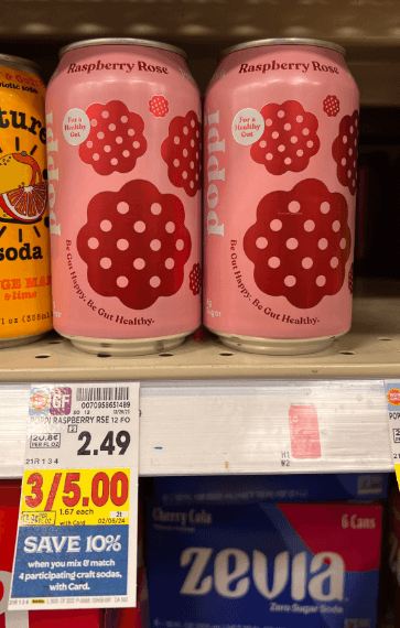 poppi prebiotic soda kroger shelf image