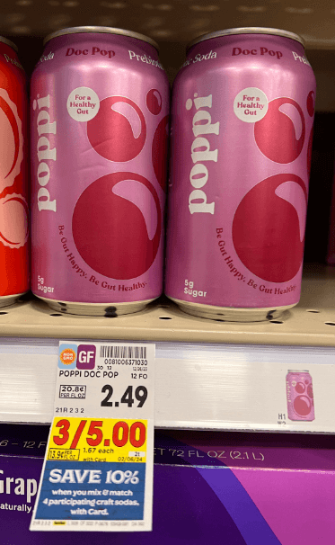 poppi prebiotic soda kroger shelf image