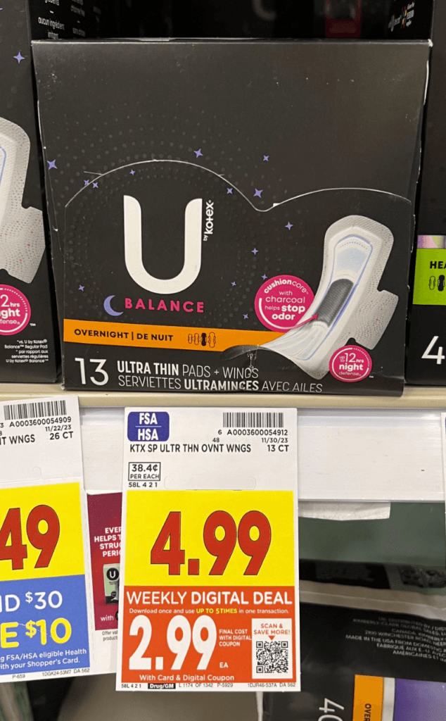 u by kotex kroger shelf image