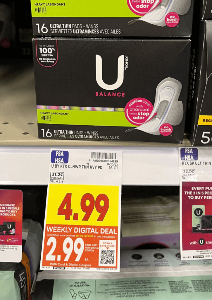 u by kotex kroger shelf image