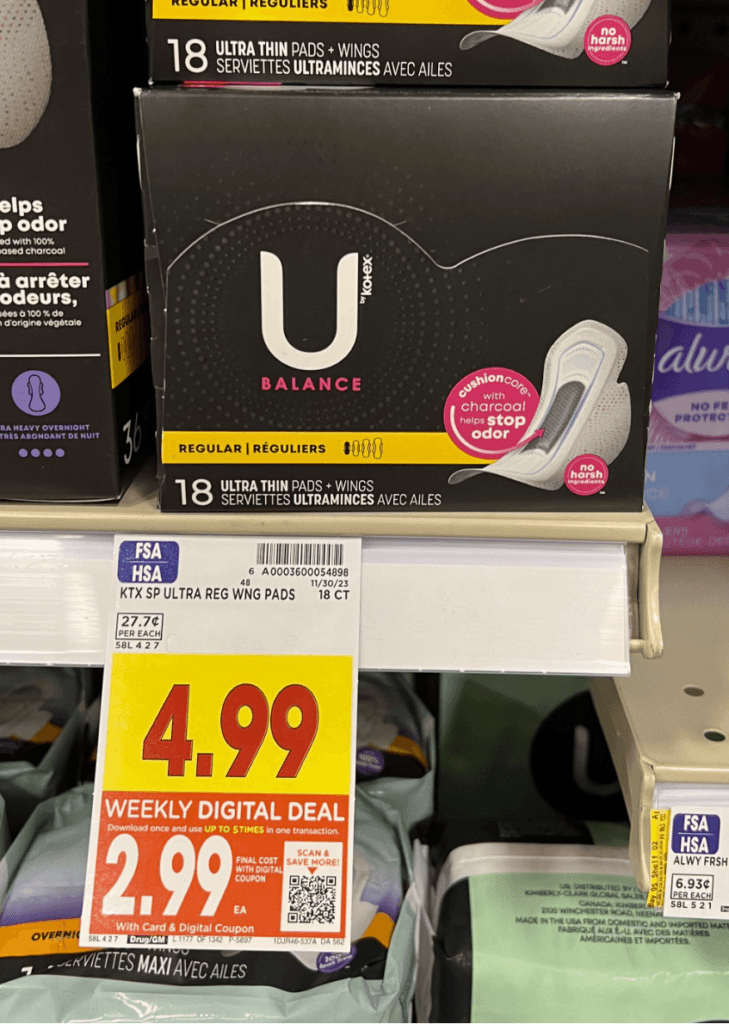 u by kotex kroger shelf image