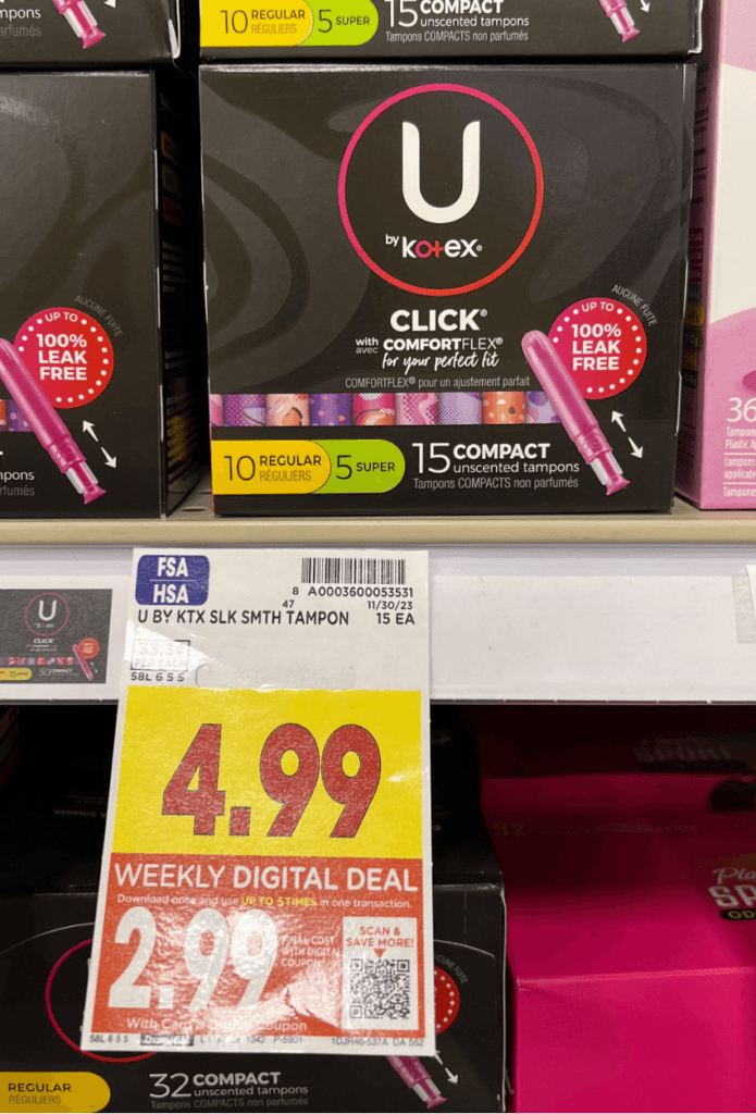 u by kotex kroger shelf image