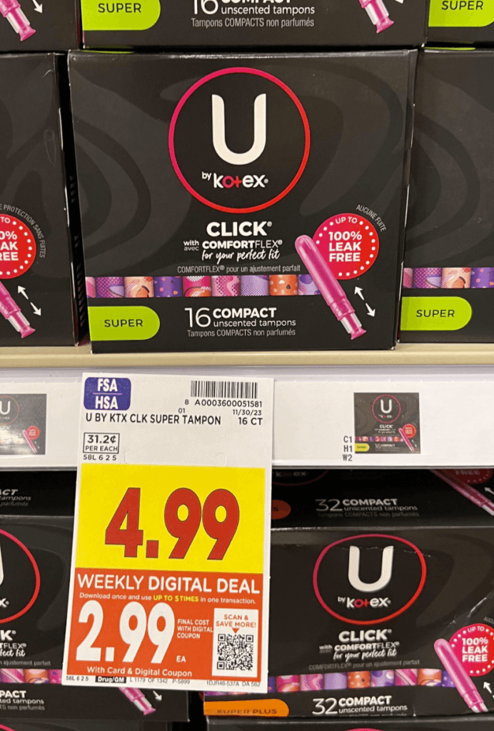 u by kotex kroger shelf image