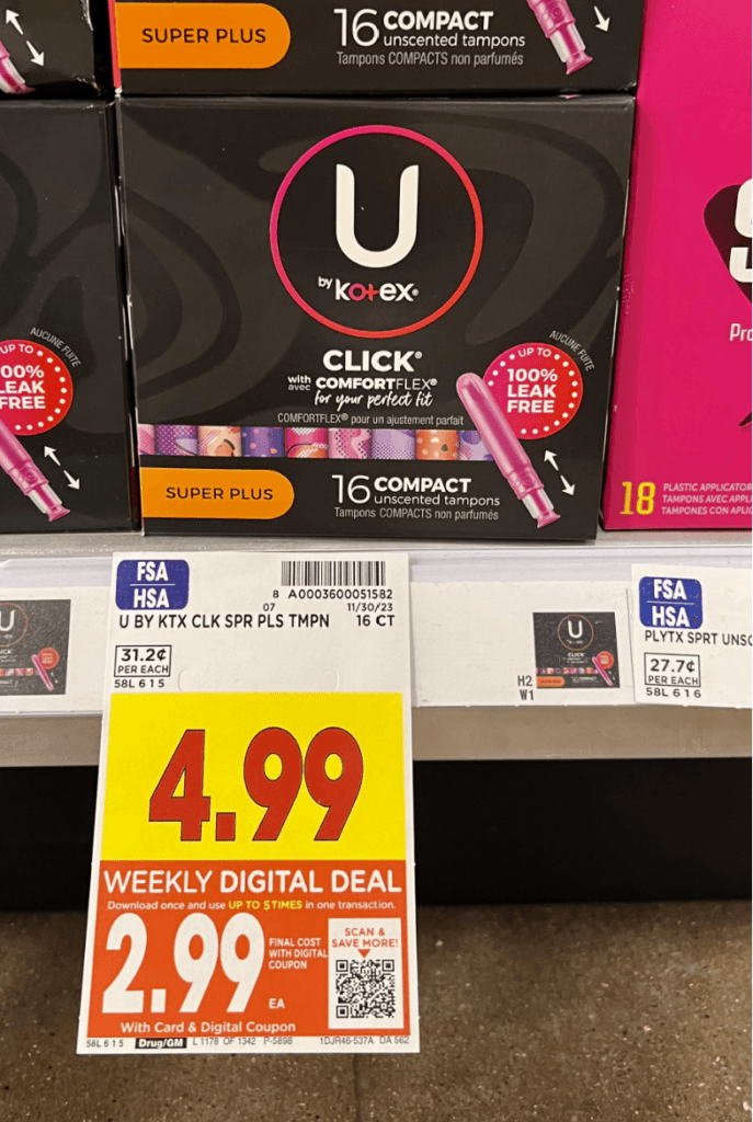 u by kotex kroger shelf image