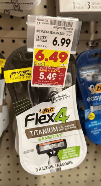 BIC Flex4 Disposable Razor Kroger Shelf Image