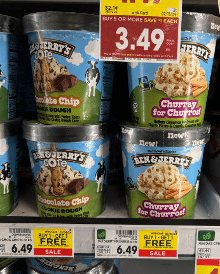 Ben & Jerry's Ice Cream Kroger Shelf Image