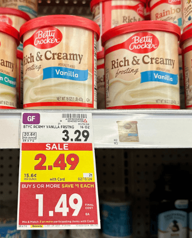 Betty Crocker Frosting Kroger Shelf Image
