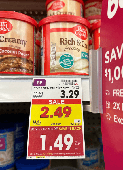 Betty Crocker Frosting Kroger Shelf Image