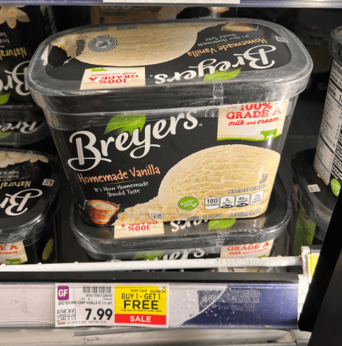 Breyers Ice Cream Kroger Shelf Image