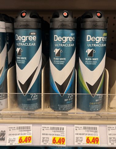 Degree UltraClear Dry Spray Men Kroger Shelf Image