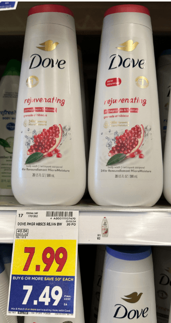 Dove Body Wash Kroger Shelf Image