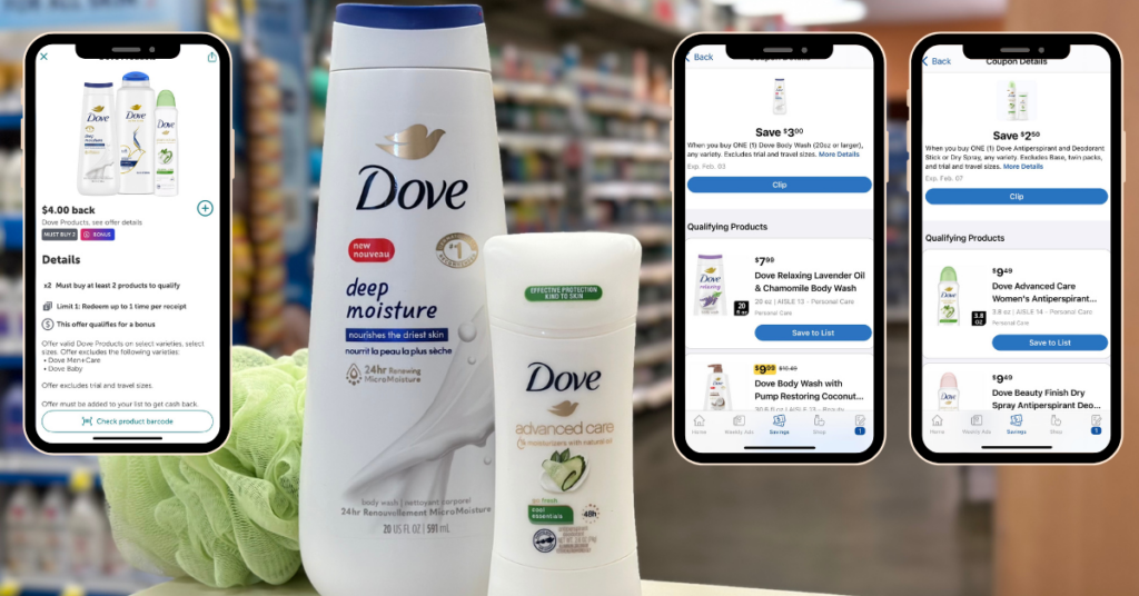 Dove Body Wash and Antiperspirant Kroger Coupons
