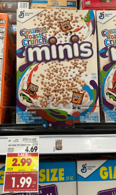 General Mills Cinnamon Toast Crunch Minis Kroger Shelf Image
