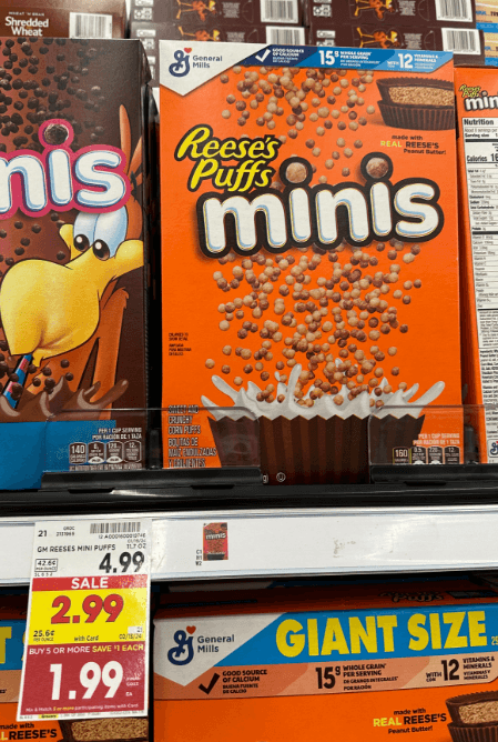 General Mills Reese's Puffs Minis Kroger Shelf Image