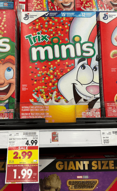 General Mills Trix Minis Kroger Shelf Image
