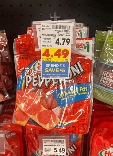 Hormel Pepperoni Kroger Shelf Image