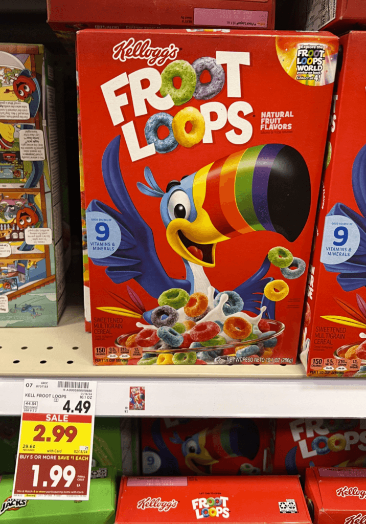 Kellogg's Cereal Kroger Shelf Image
