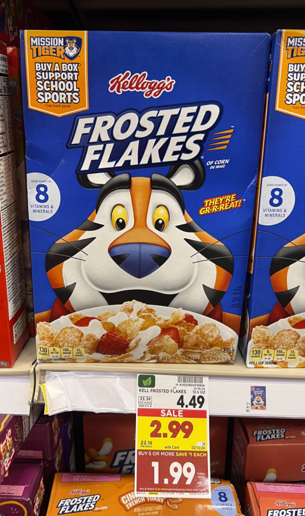 Kellogg's Cereal Kroger Shelf Image