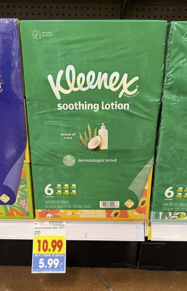 Kleenex Soothing Lotion Tissues Kroger Shelf Image