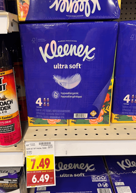Kleenex Tissues Kroger Shelf Image