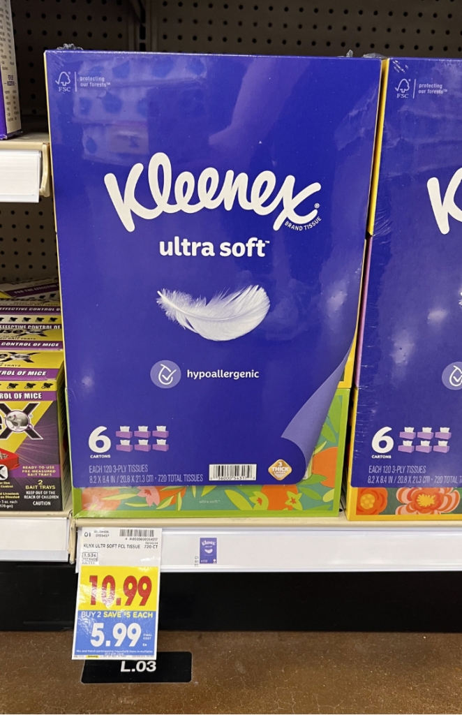 Kleenex Ultra Soft Tissues Kroger Shelf Image
