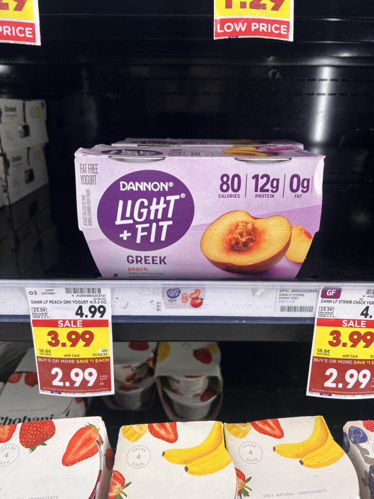 light and fit yogurt kroger shelf image