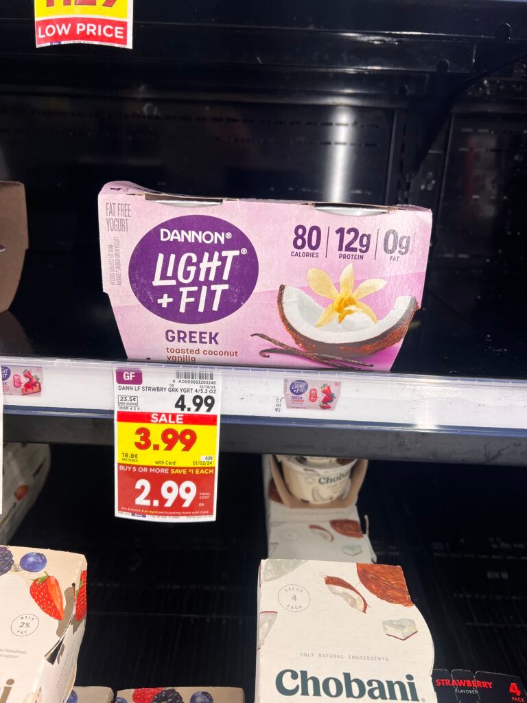 light and fit yogurt kroger shelf image