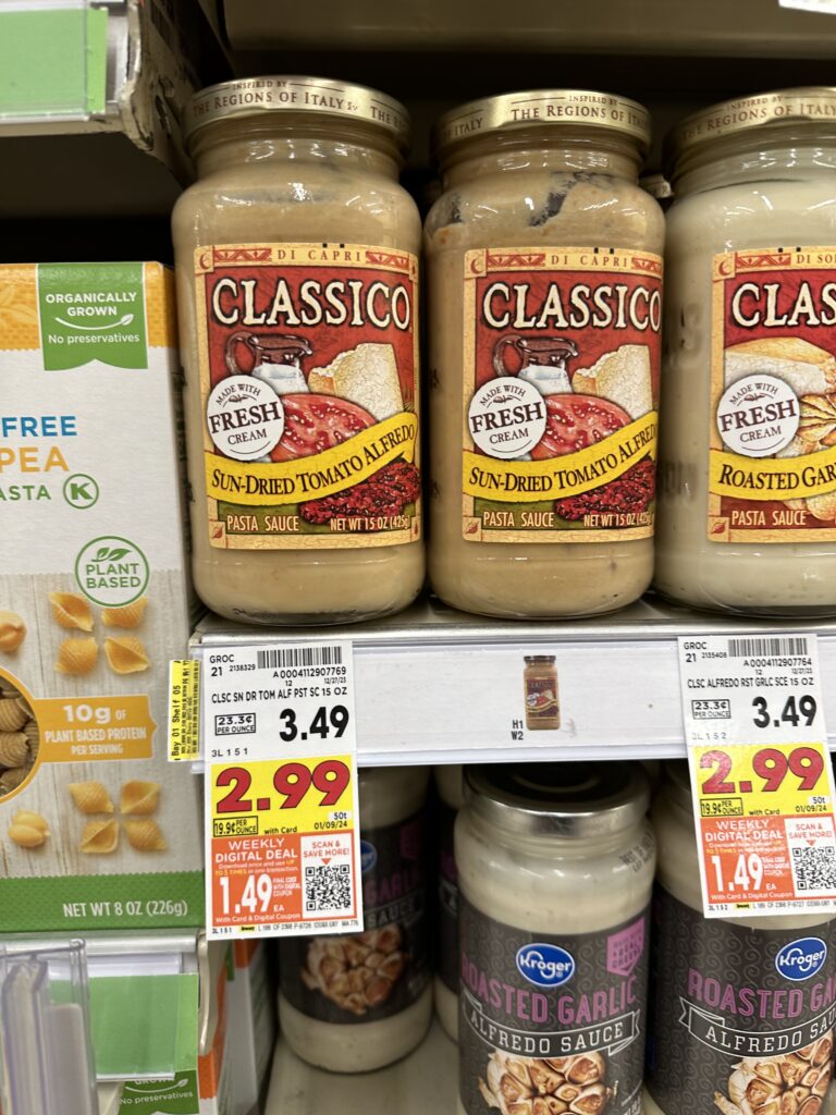classico pasta sauce kroger shelf image