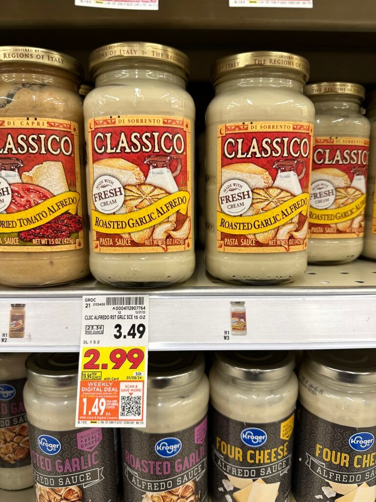 classico pasta sauce kroger shelf image