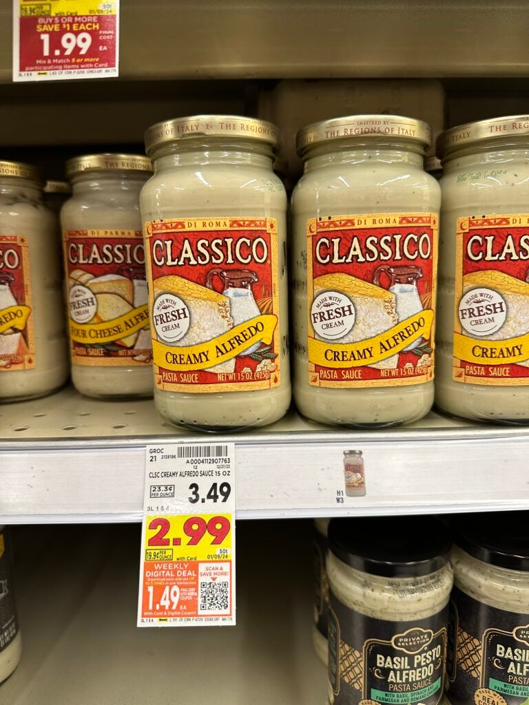 classico pasta sauce kroger shelf image