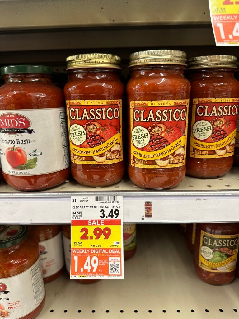 classico pasta sauce kroger shelf image