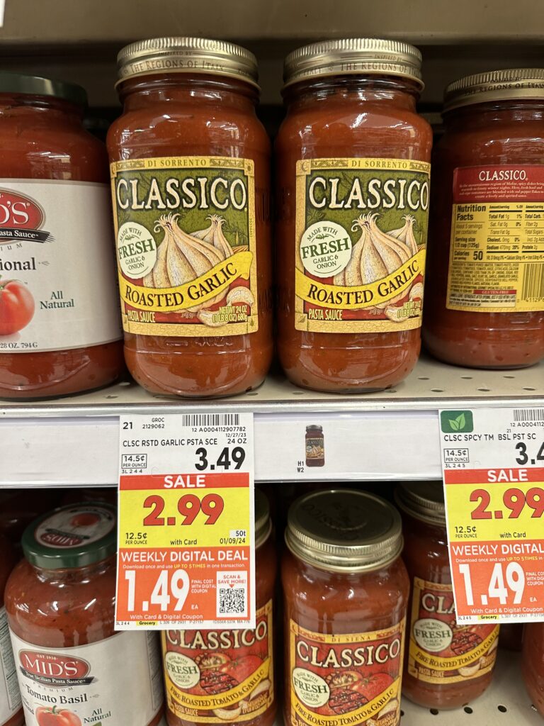 classico pasta sauce kroger shelf image