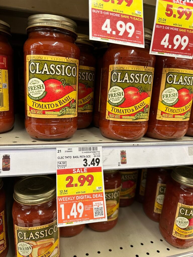 classico pasta sauce kroger shelf image