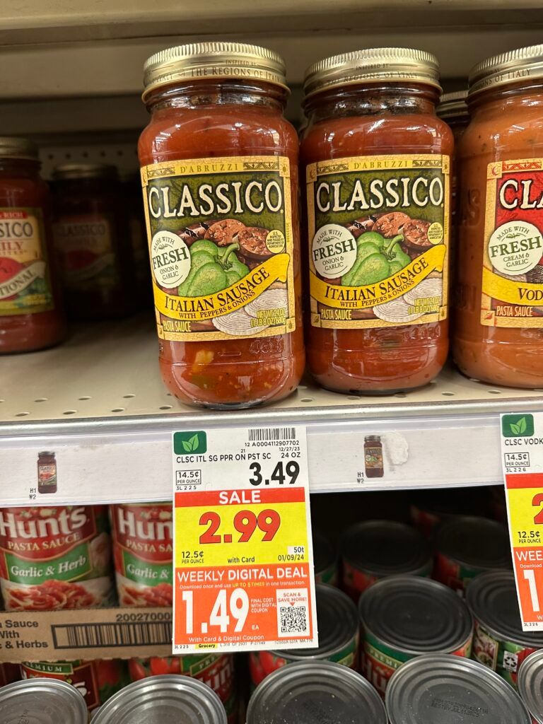 classico pasta sauce kroger shelf image