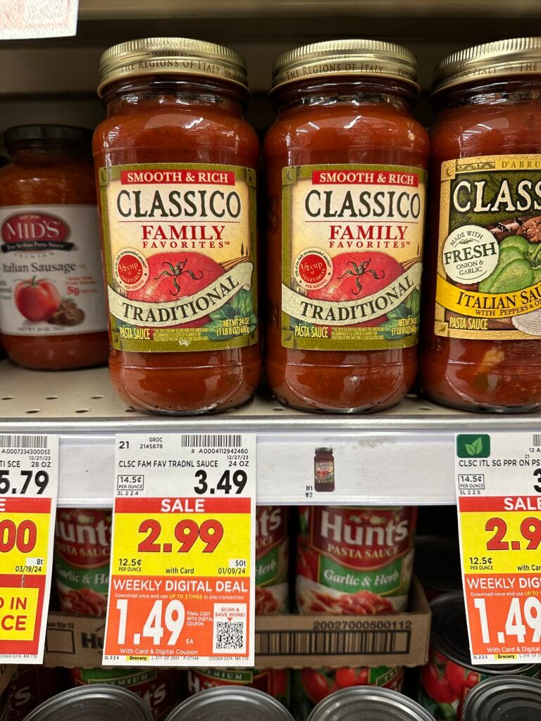 classico pasta sauce kroger shelf image