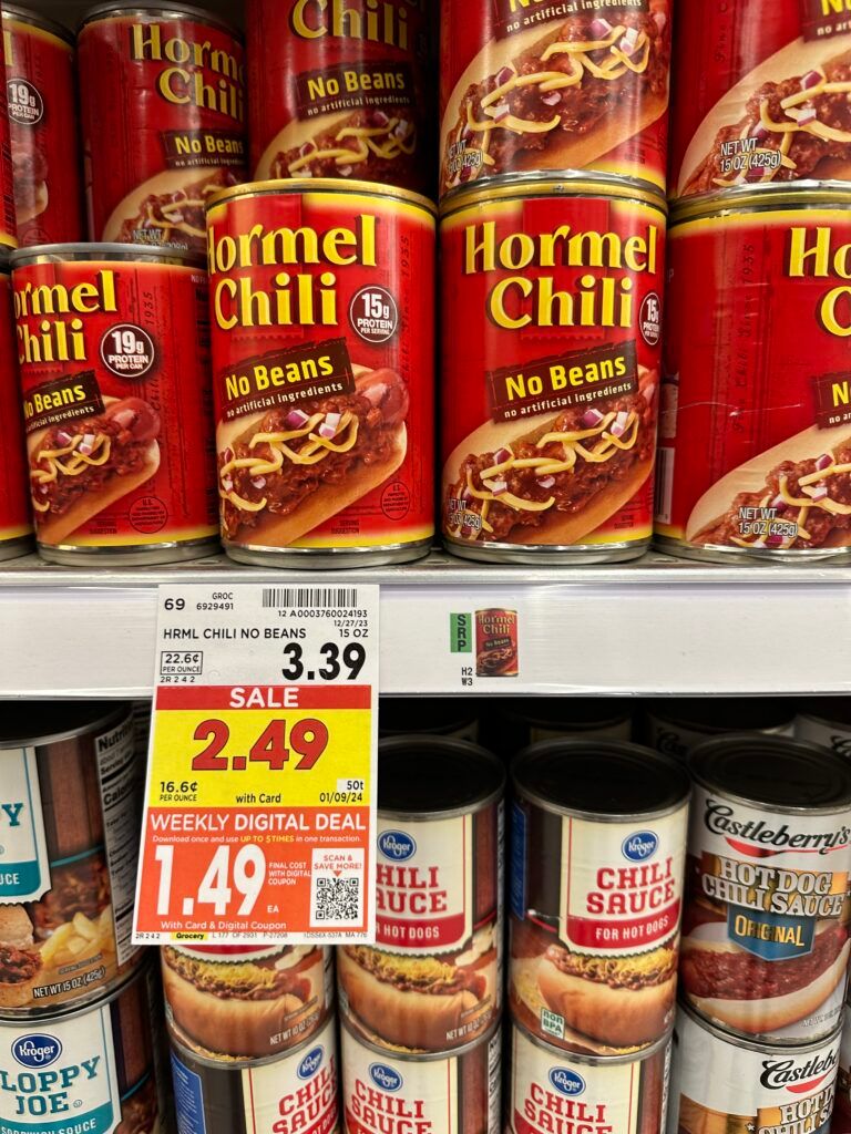 hormel chili kroger shelf image