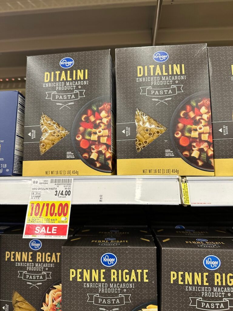 kroger pasta shelf image 