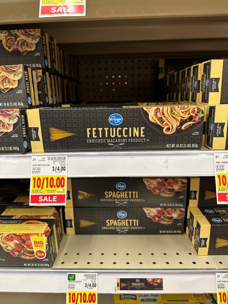 kroger pasta shelf image 