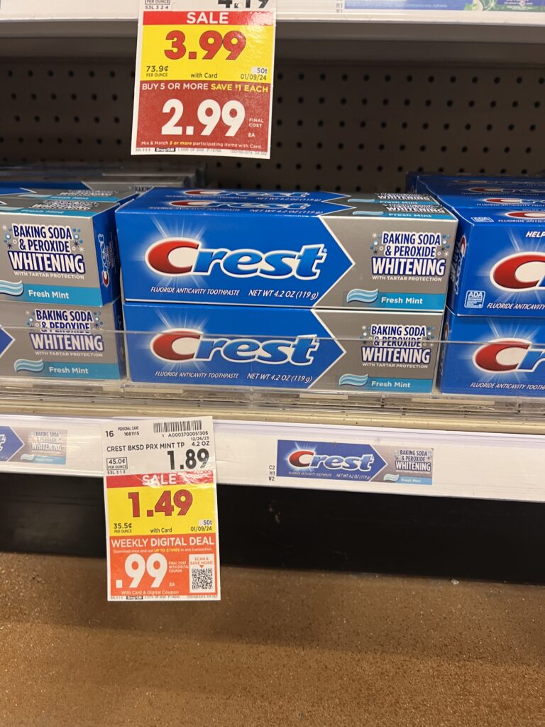 crest toothpaste kroger shelf image