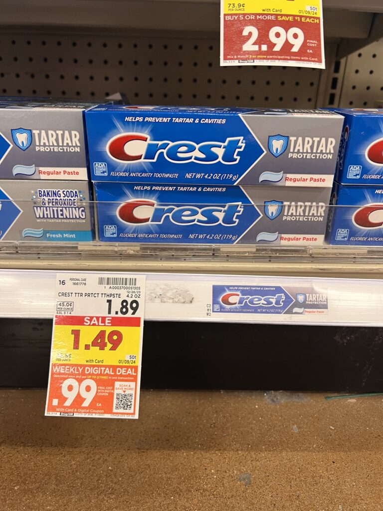 crest toothpaste kroger shelf image