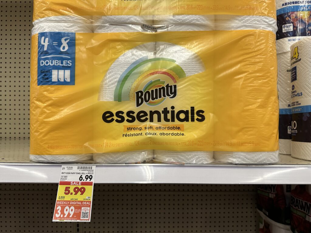 bounty essentials kroger shelf image