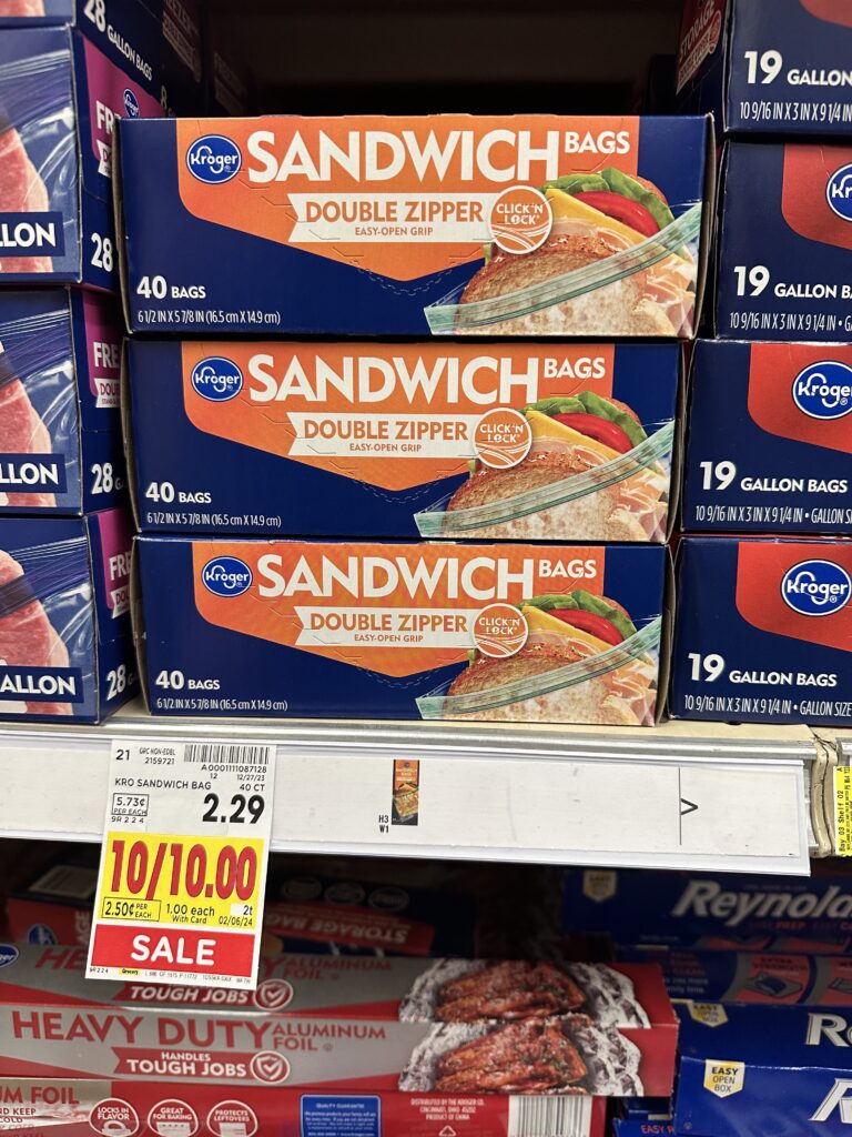 kroger sandwich bags kroger shelf image