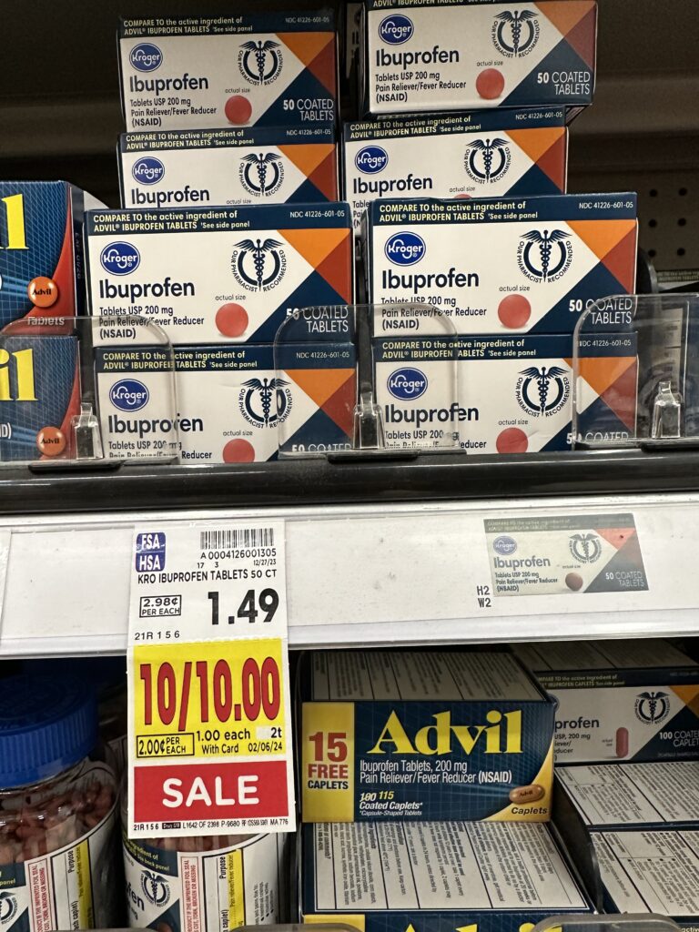 kroger ibuprofen kroger shelf image