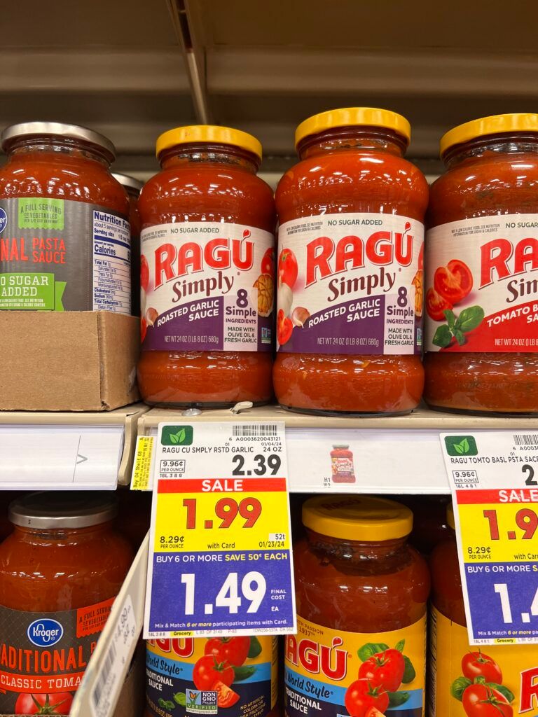 ragu pasta sauce kroger shelf image