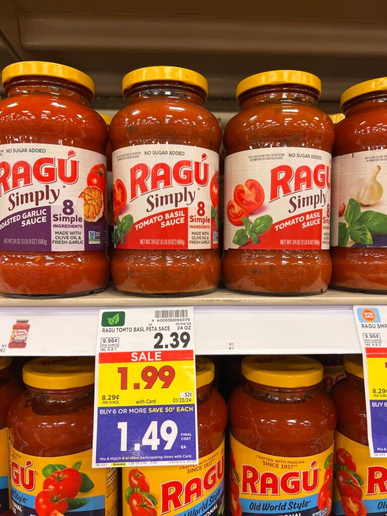 ragu pasta sauce kroger shelf image