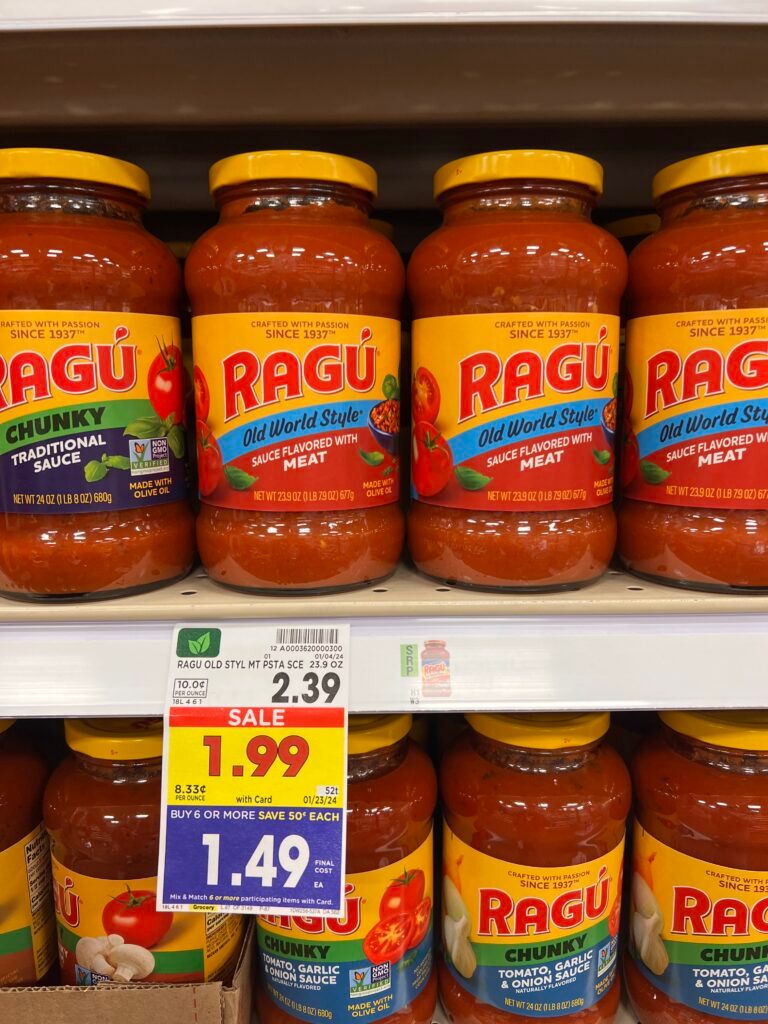 ragu pasta sauce kroger shelf image