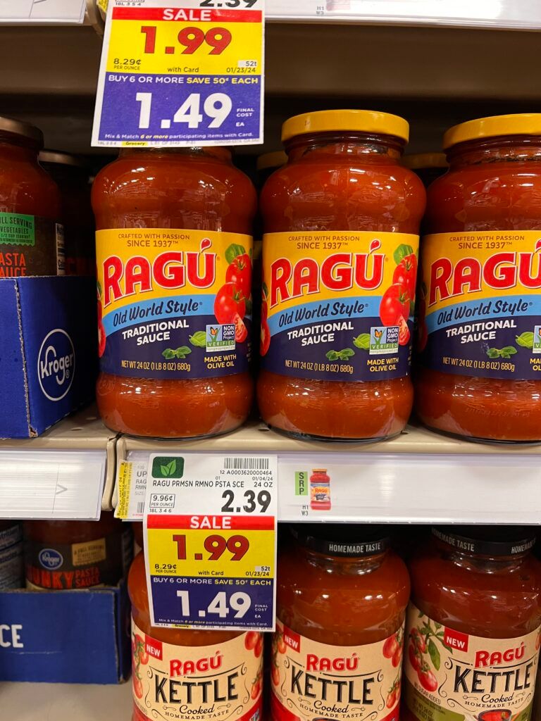 ragu pasta sauce kroger shelf image