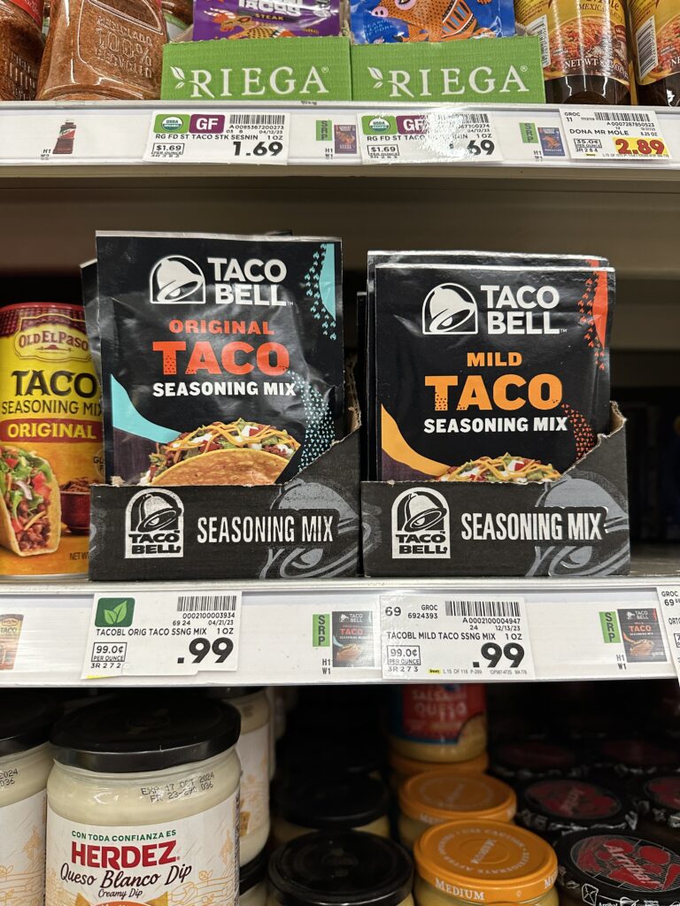 taco bell seasoning packet kroger shelf image