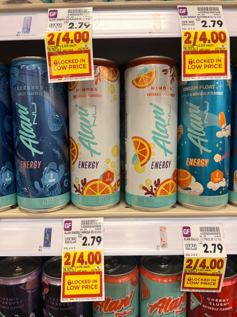 Alani Nu Energy drinks kroger shelf image
